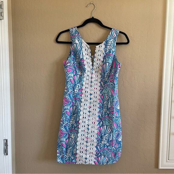Lilly Pulitzer Target My Fans Blue Pink Shift Dress - Picture 3 of 9